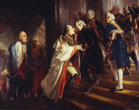 Rencontre de Frédéric II avec l'empereur Joseph II à Neisse 1769 - Adolph von Menzel