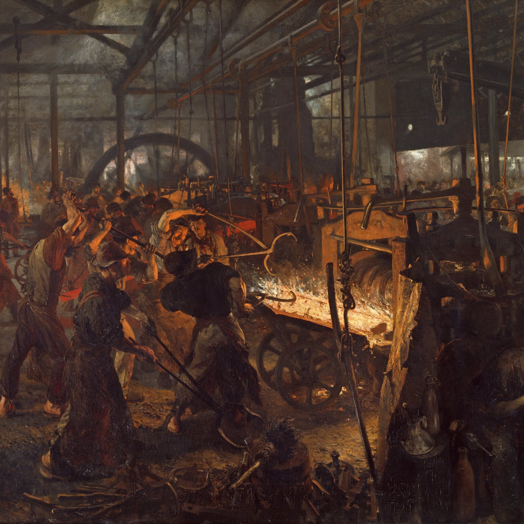 Le laminoir à fer (Cyclopes modernes) - Adolph von Menzel