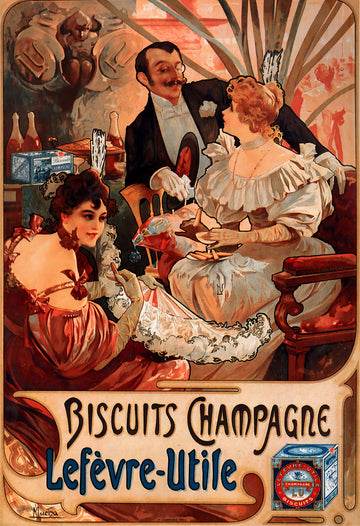 Biscuits Champagne Lefèvre Utile - Mucha