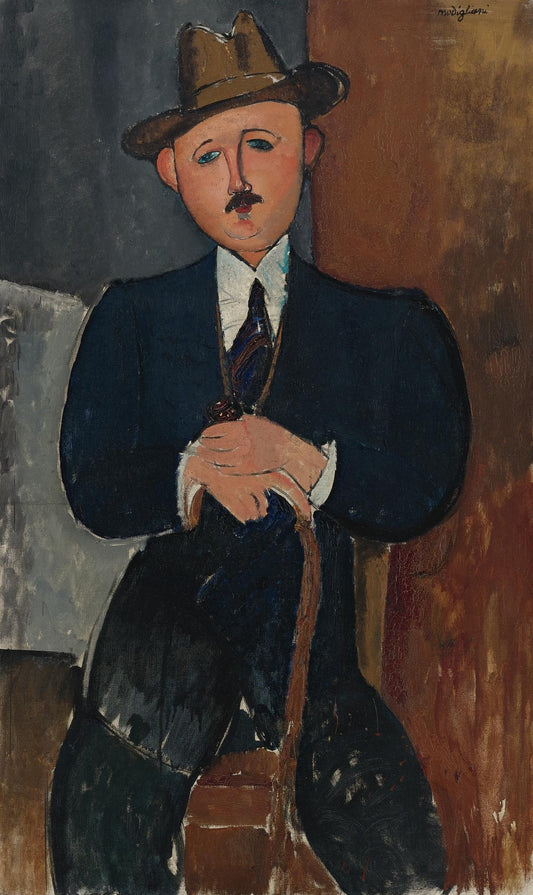 Homme assis (appuyé sur une canne) - Amedeo Modigliani