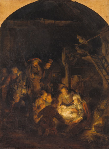 Anbetung der Hirten - Rembrandt van Rijn