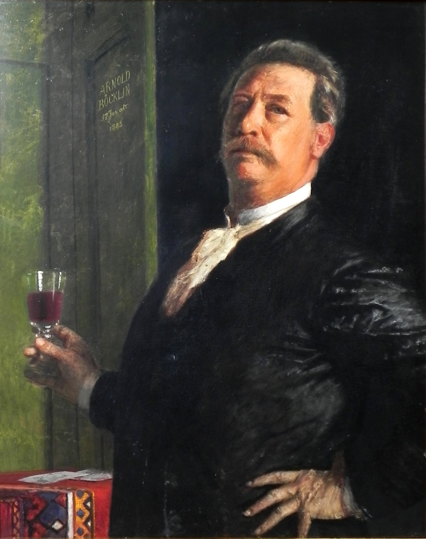 Autoportrait avec le verre à vin - Arnold Böcklin