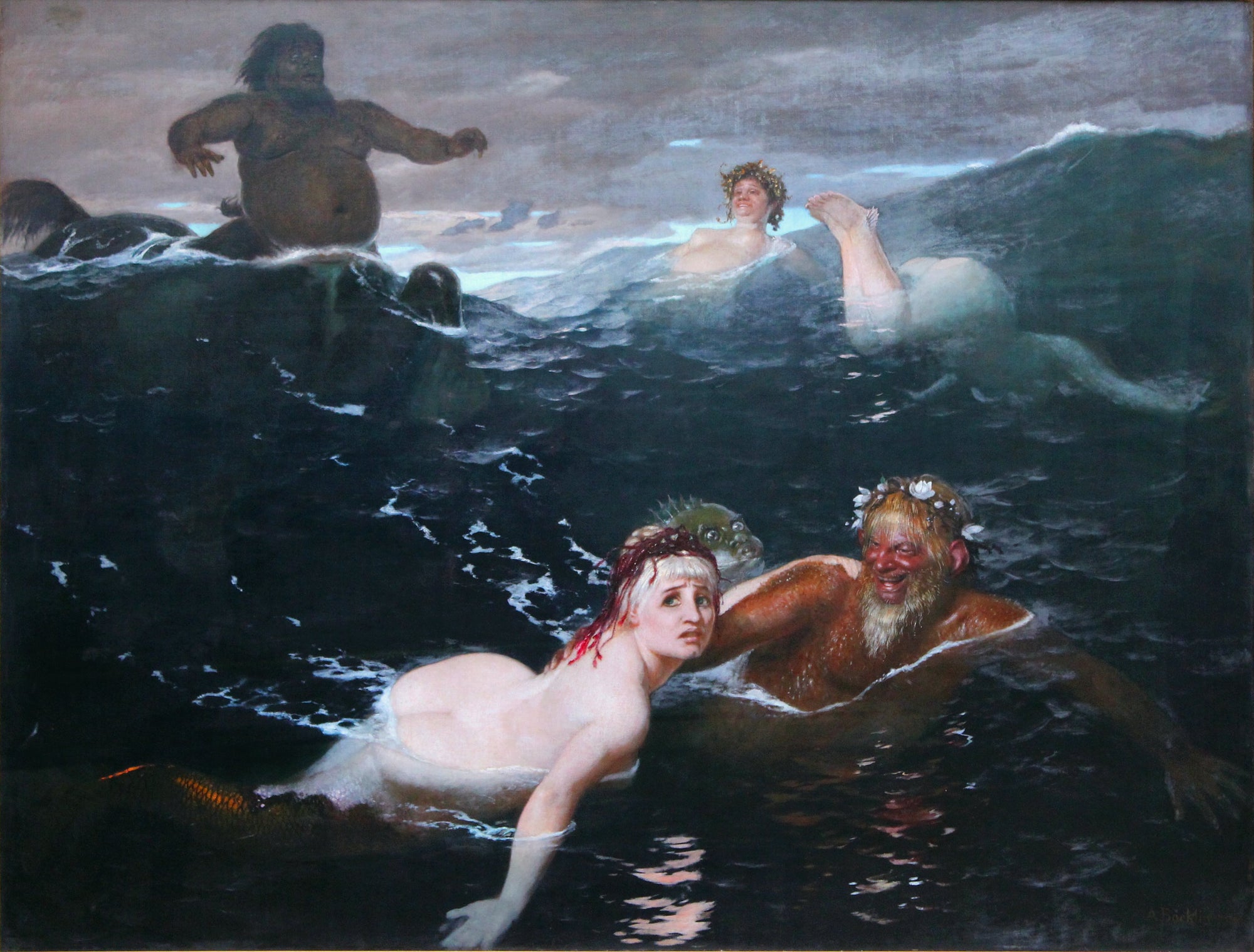Jouer dans les vagues - Arnold Böcklin
