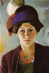 Portrait de la femme de l'artiste avec un chapeau - August Macke