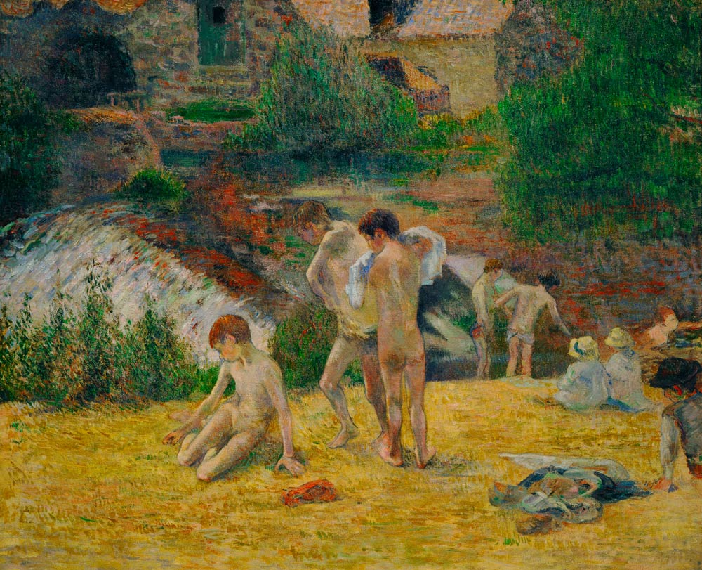 Bain à côté du moulin (les jeunes Bretons prennent un bain) - Paul Gauguin