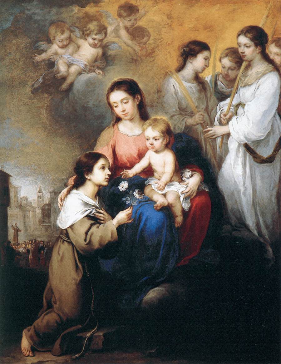 Vierge à l'Enfant avec sainte Rose de Viterbe - Bartolomé Esteban Murillo
