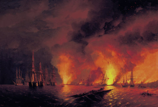 La Bataille de Sinope, le 18 novembre 1853 (Nuit après la bataille) - Ivan Aïvazovski