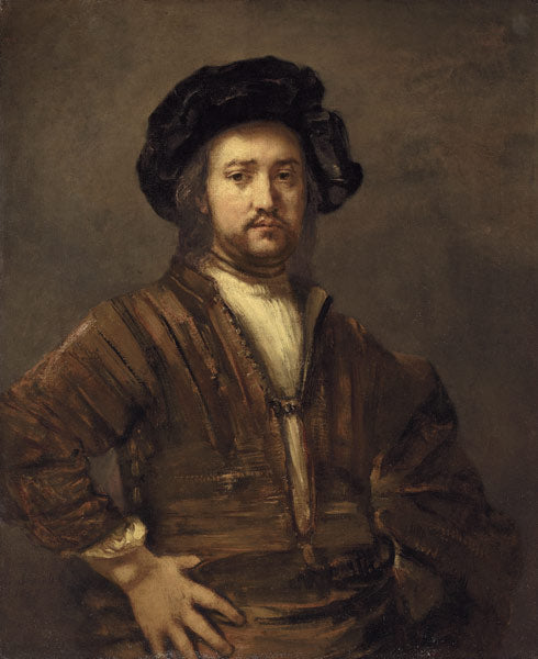 Portrait d'un homme avec ses bras reposant sur le côté - Rembrandt van Rijn