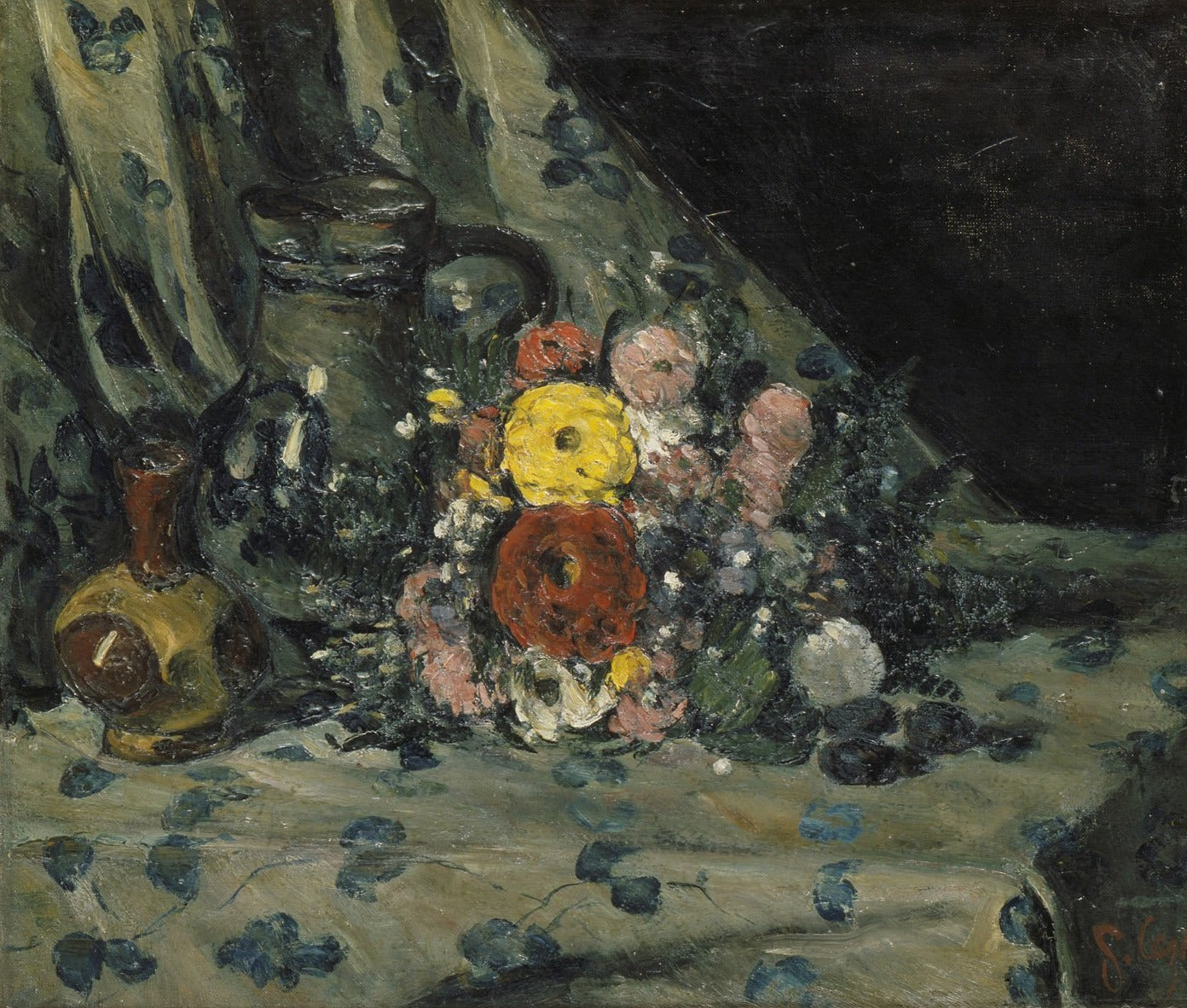 Bouquet de dahlias jaunes - Paul Cézanne
