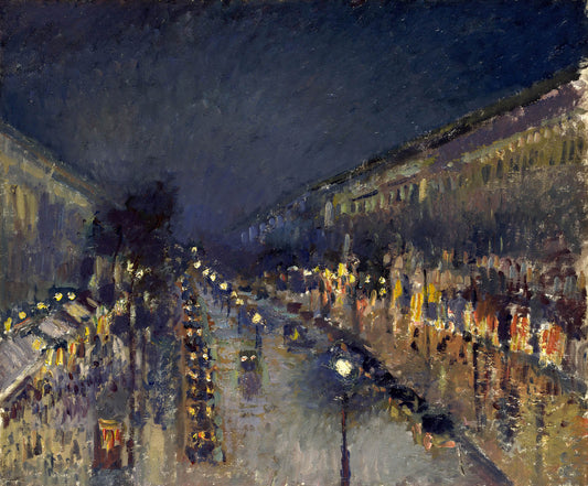 Boulevard Montmartre, la nuit - Camille Pissarro