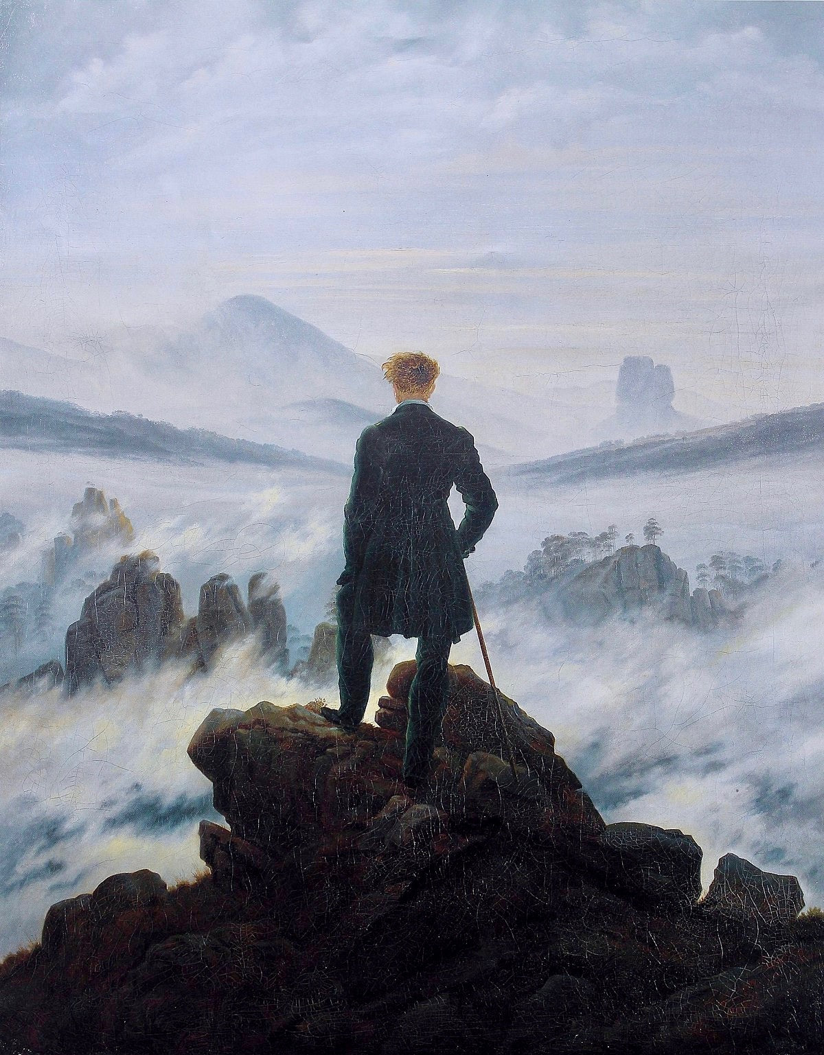 Le Voyageur contemplant une mer de nuages - Caspar David Friedrich