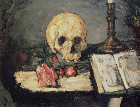 Crâne et Kerzenleuchter - Paul Cézanne