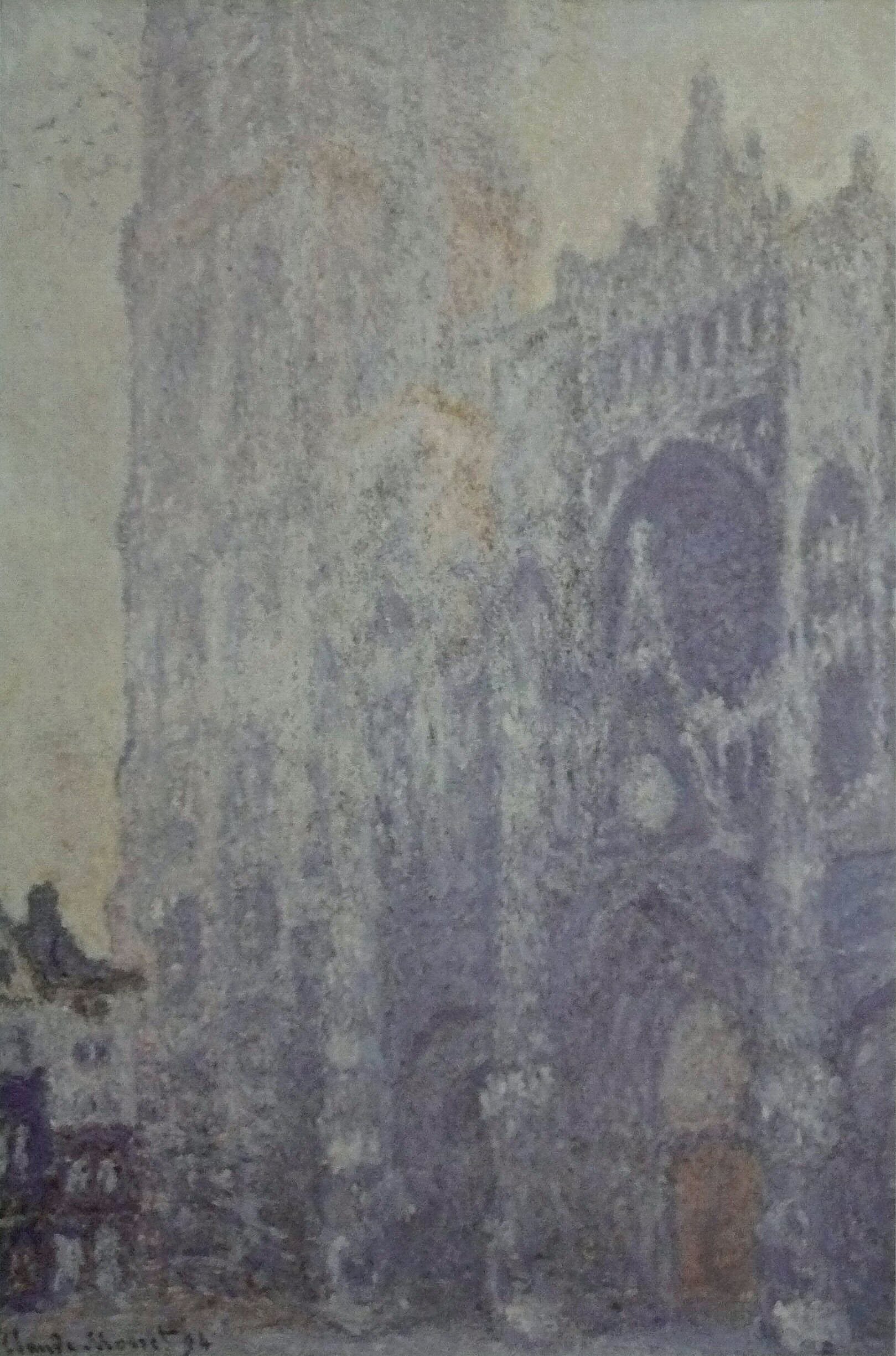 La Cathédrale de Rouen. Le portail et la tour Saint-Romain, effet du matin ; harmonie blanche (W1346) - Claude Monet