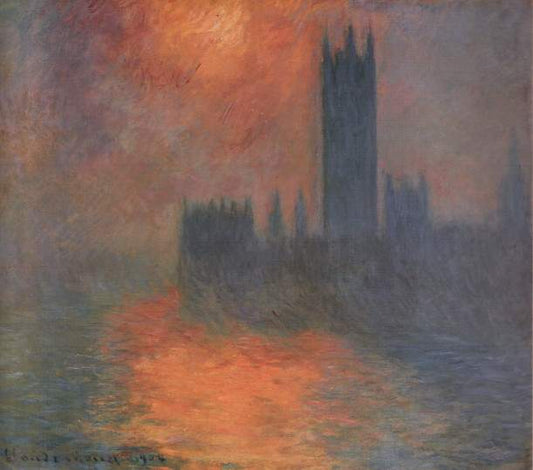 Le Parlement, coucher de soleil (W 1607) - Claude Monet