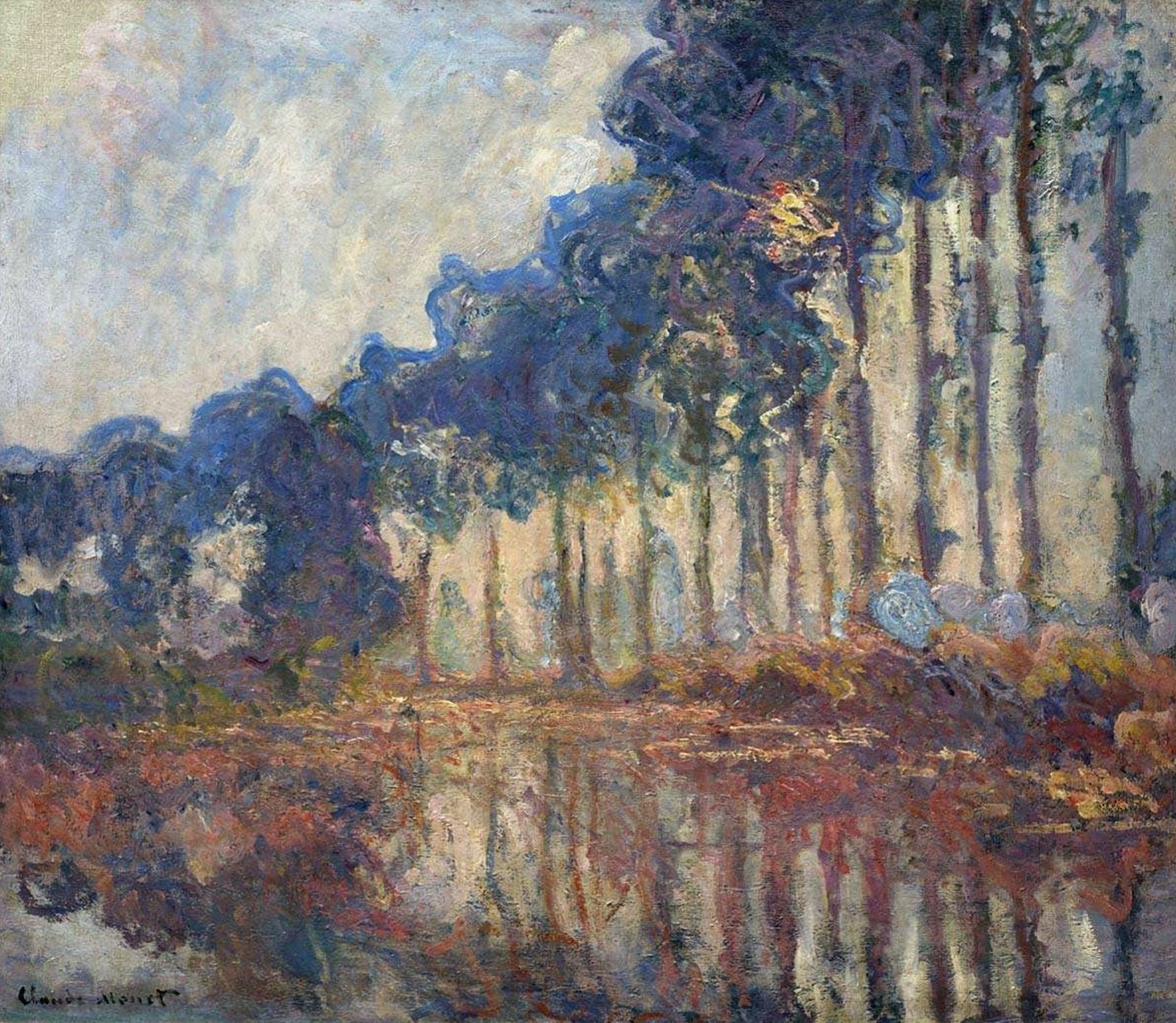 Les Peupliers, automne - Claude Monet