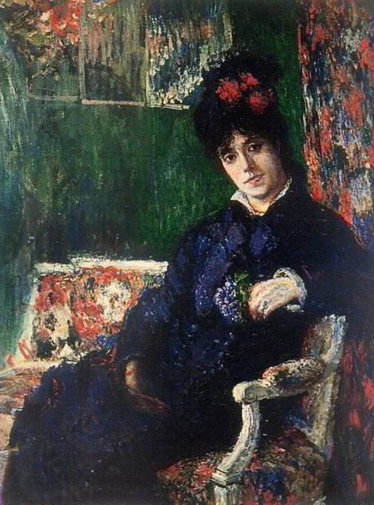 Portrait de Camille au bouquet de violettes - Claude Monet