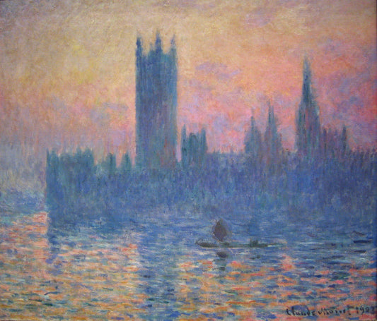 Le Parlement de Londres, soleil couchant (W 1598) - Claude Monet