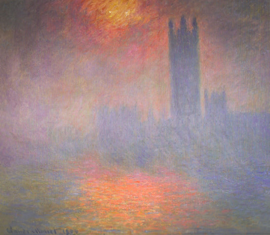 Londres, le Parlement. Trouée de soleil dans le brouillard (W 1610) - Claude Monet