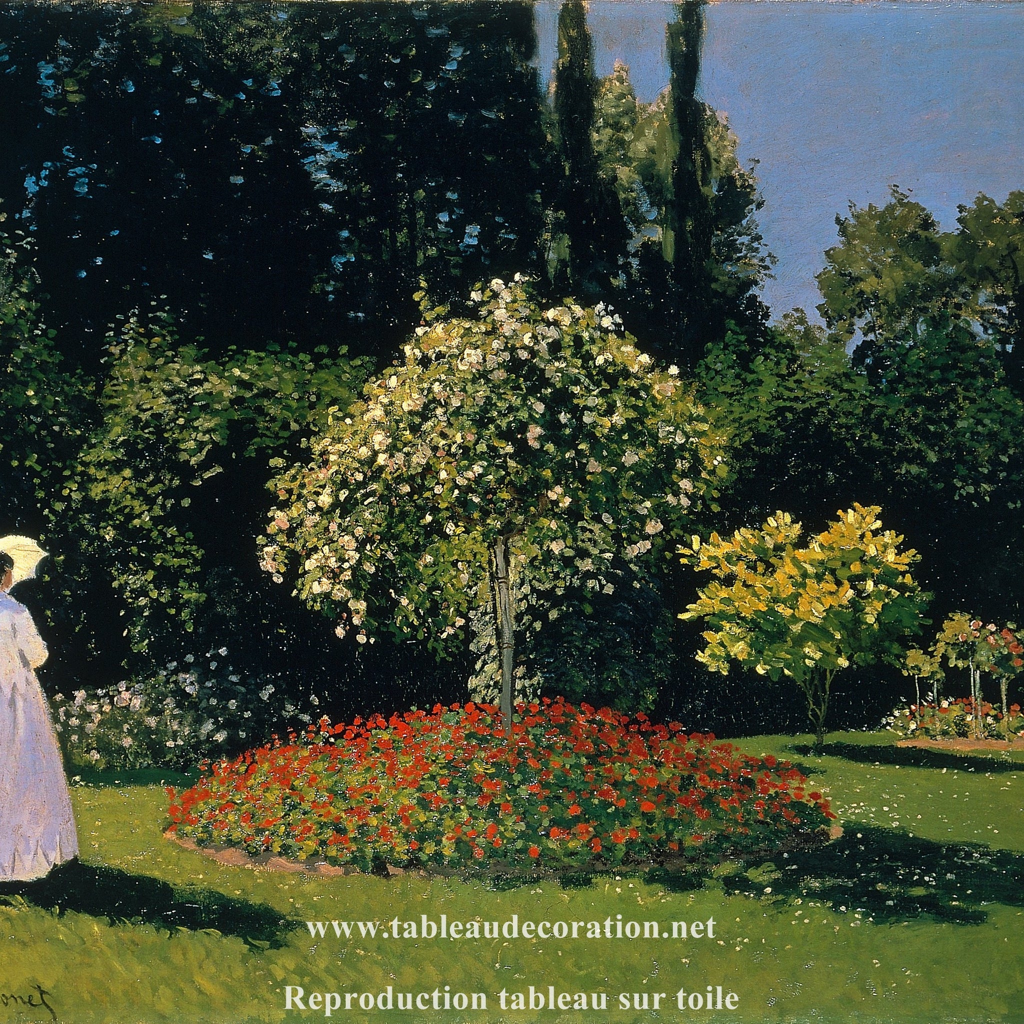 Dame en blanc au jardin - Claude Monet