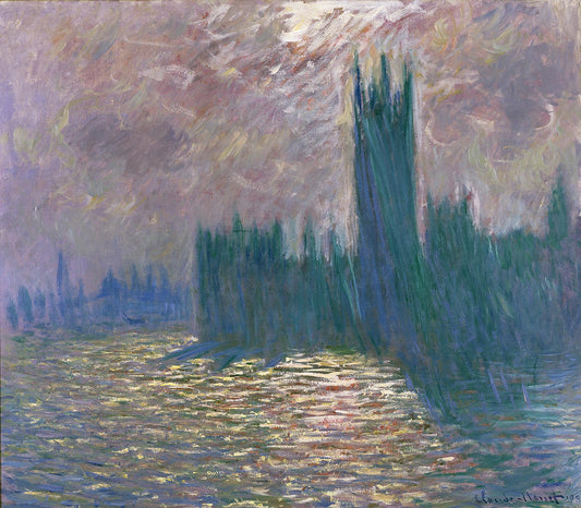 Londres. Le Parlement. Reflets sur la Tamise (W 1606) - Claude Monet