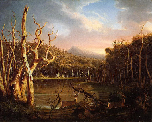 Lac avec des arbres morts (Catskill) - Thomas Cole