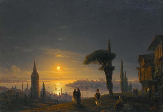 La Tour Galata au clair de lune - Ivan Aïvazovski