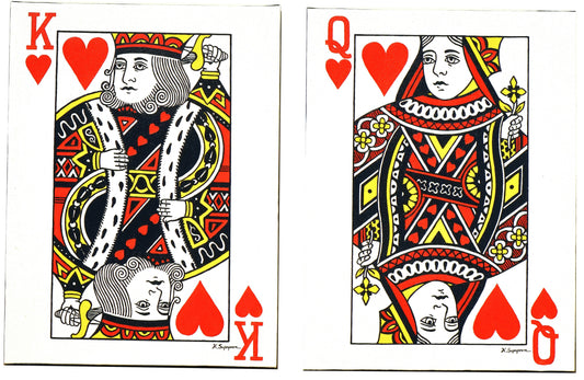 Roi et reine de cœur - 30 X 40 cm x2