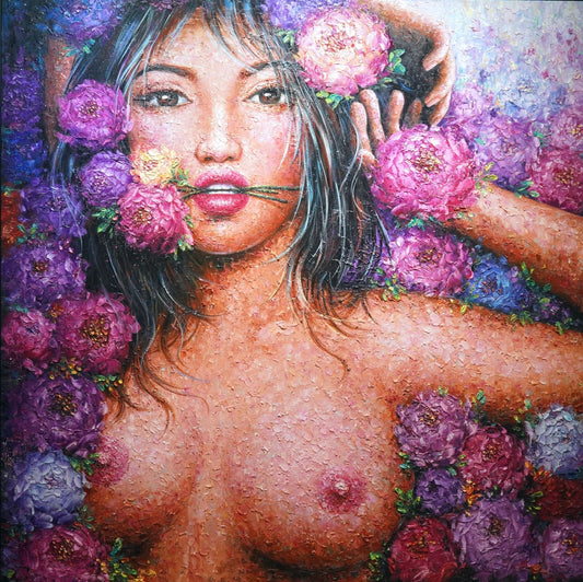 L'amour en fleurs - 200 X 200 cm