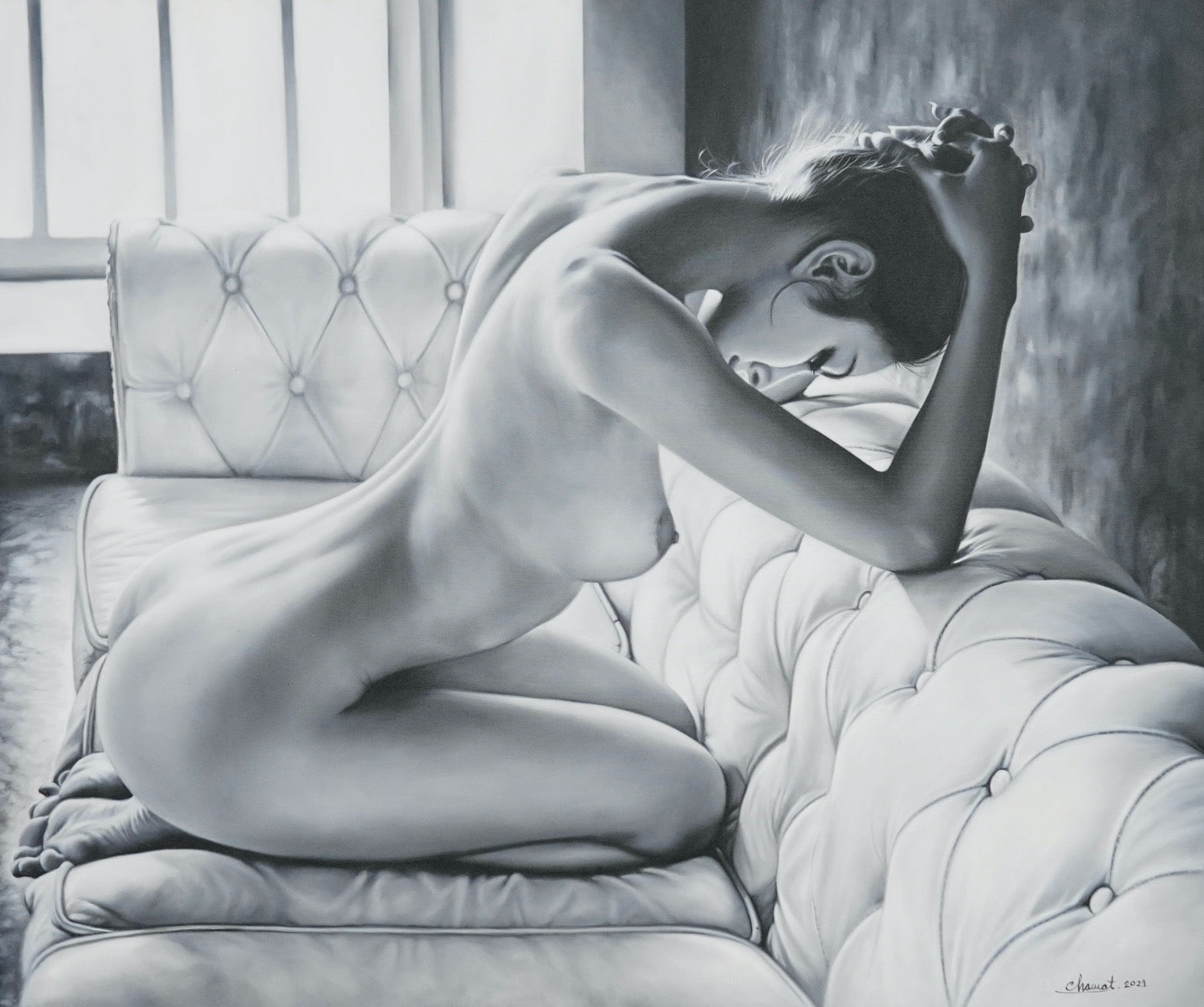 Femme nue sur un canapé - 120 X 100 cm