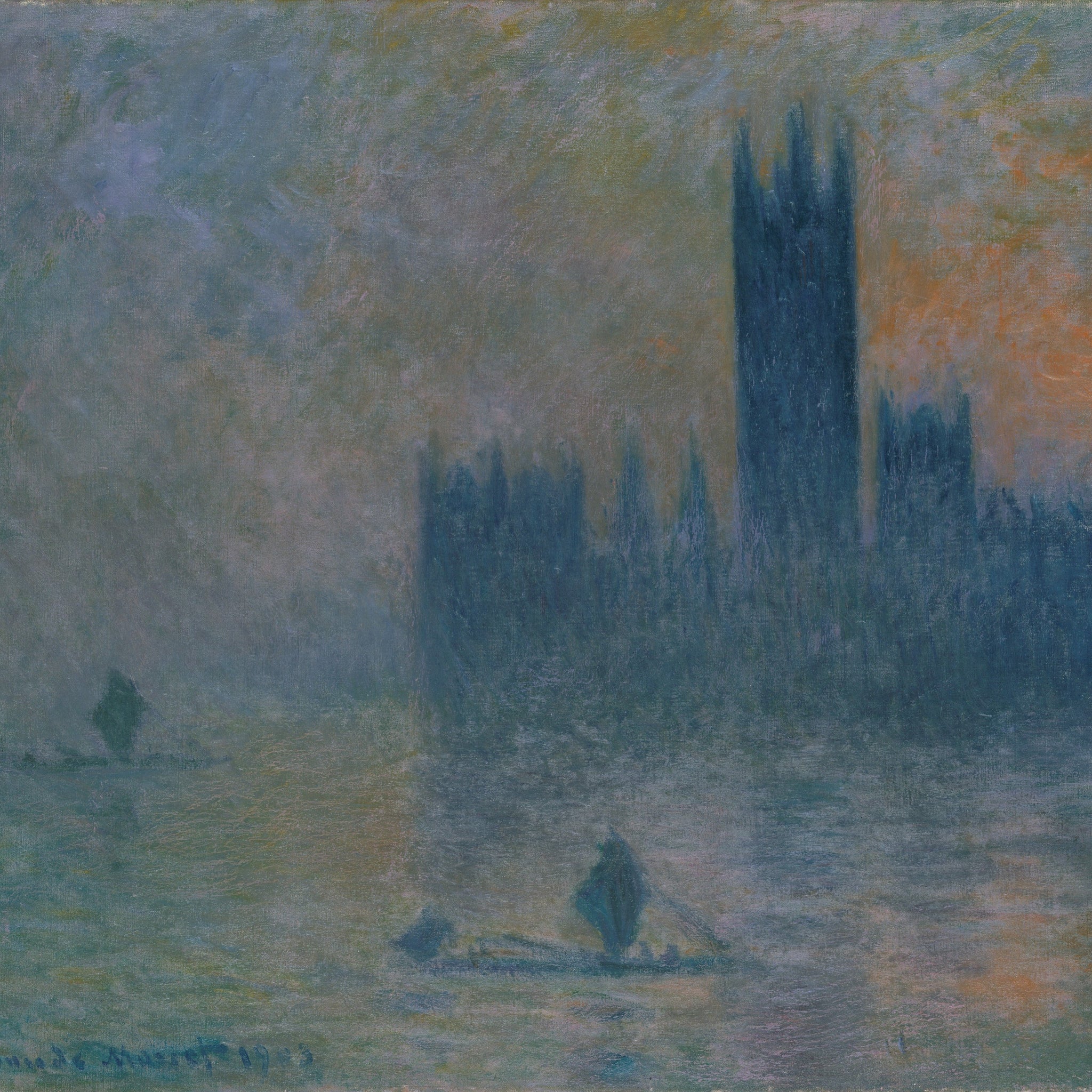 Londres, le Parlement (Effet de brouillard) (W 1609) - Claude Monet