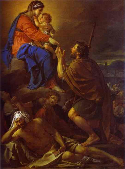 Saint Roch intercédant auprès de la Vierge pour les malades de la peste - Jacque Louis David