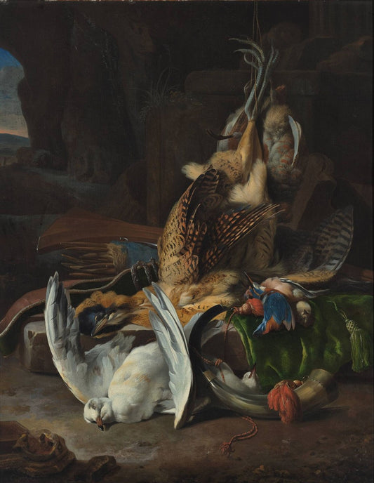 Oiseaux morts et accessoires de chasse - Melchior d'Hondecoeter