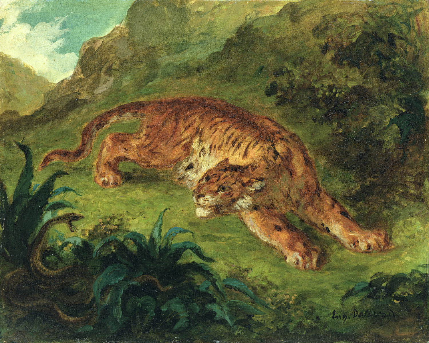 Tigre et serpent - Eugène Delacroix