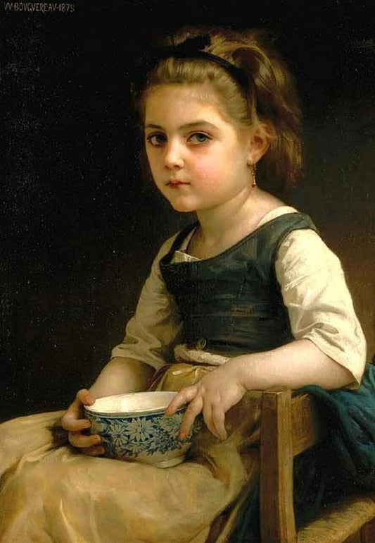 Petite fille avec un bol bleu - William Bouguereau