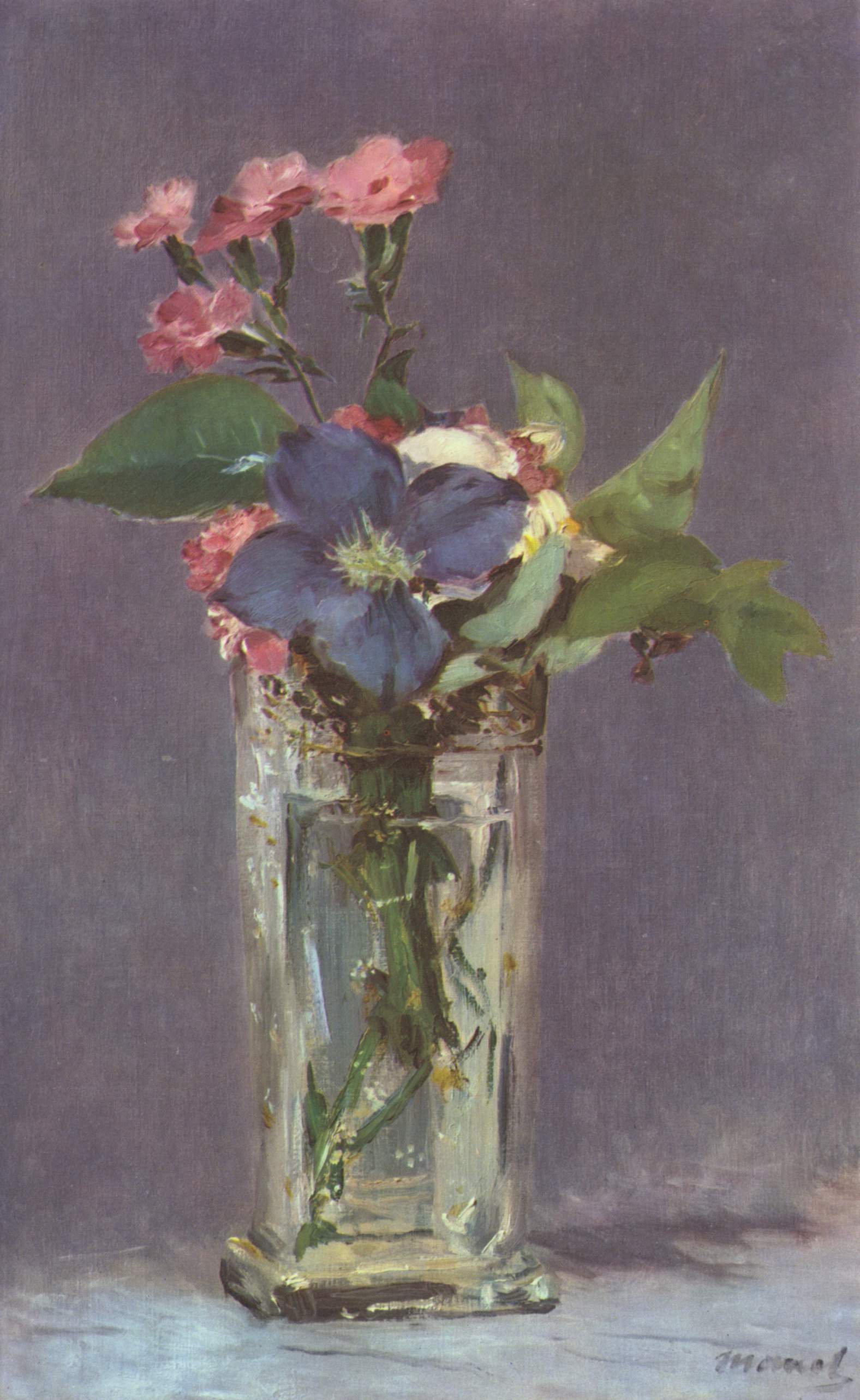 Clematis dans un vase en cristal - Edouard Manet