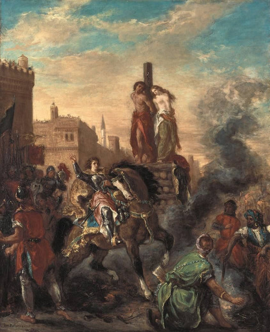 Olinda et Sophronia sur le bûcher - Eugène Delacroix