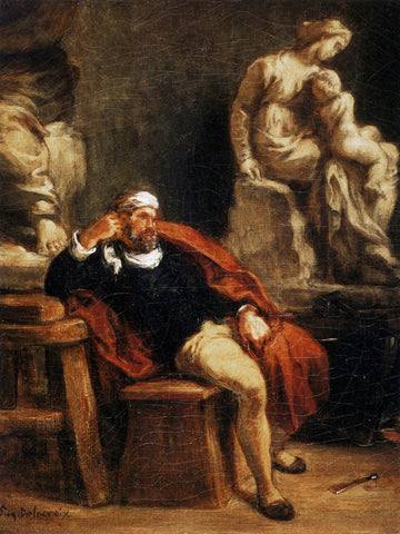 Michel-Ange dans son atelier - Eugène Delacroix