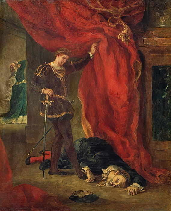 Hamlet devant le corps de Polonius - Eugène Delacroix