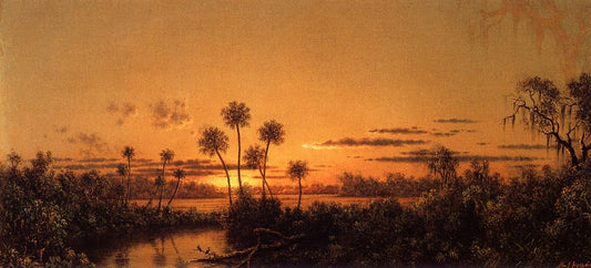 Scène de rivière en Floride : Début de soirée, après le coucher du soleil - Martin Johnson Heade