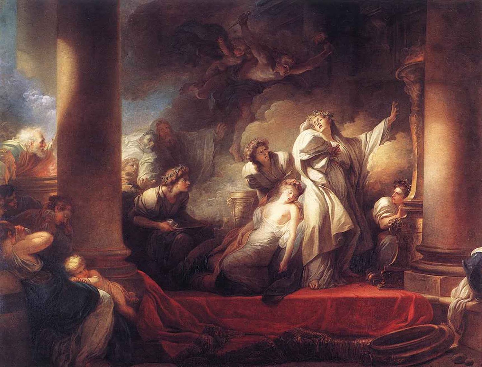 Le grand prêtre Coresus se sacrifie pour sauver Callirhoé - Jean-Honoré Fragonard