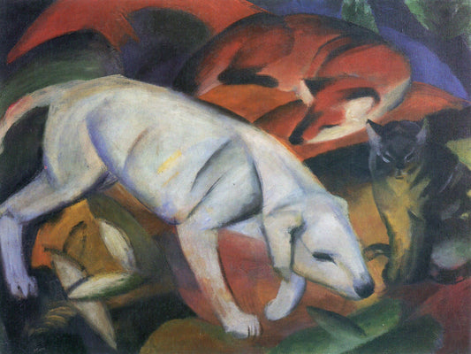 Trois animaux (chien, renard et chat) - Franz Marc