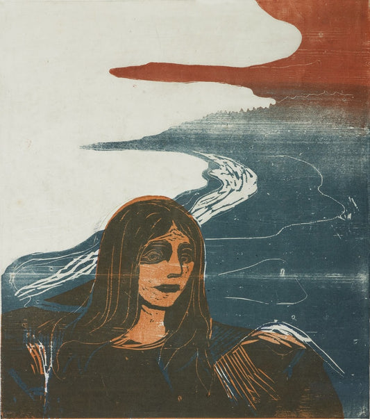 Tête de femme, sur la plage - Edvard Munch