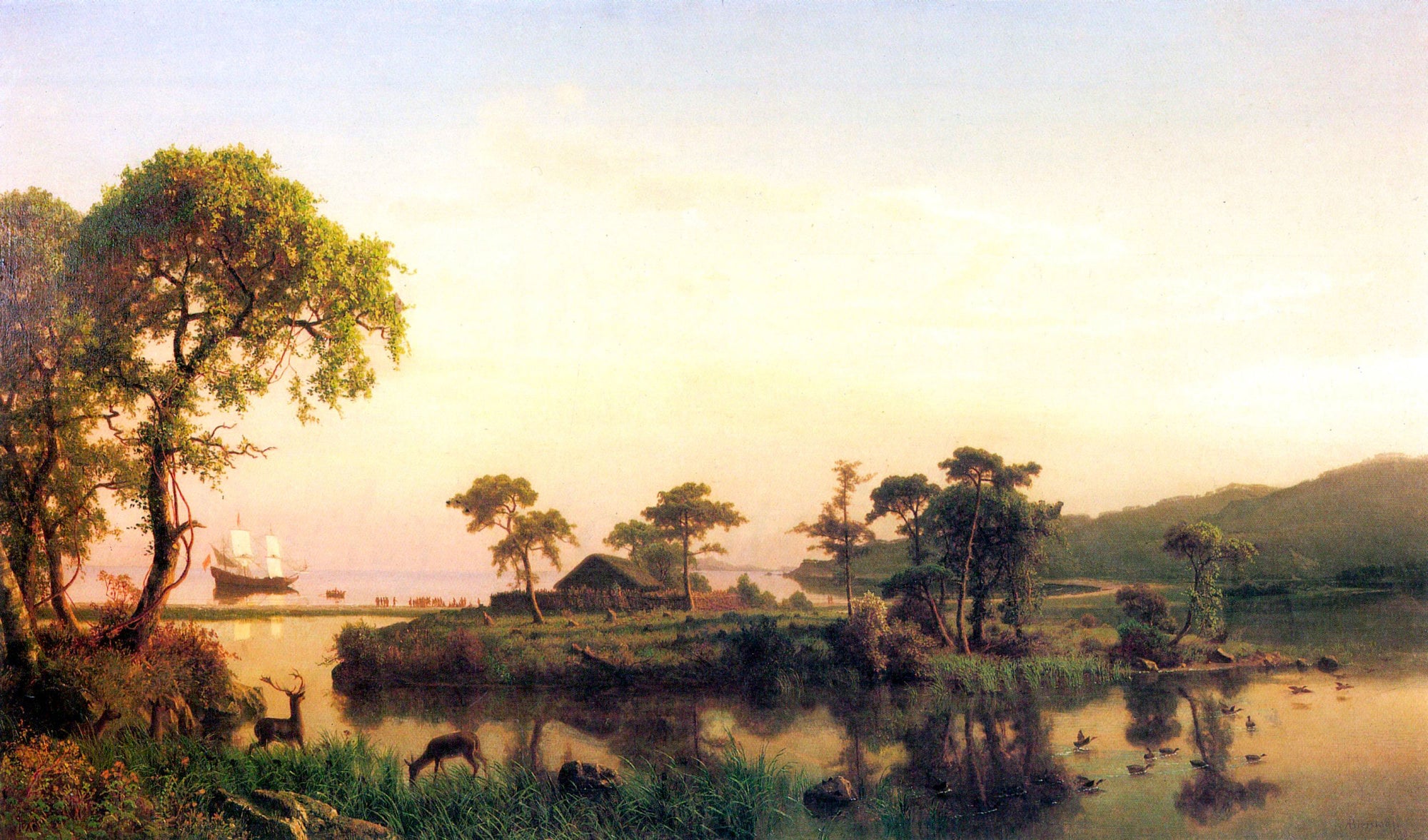 Gosnold à Cuttyhunk - Albert Bierstadt
