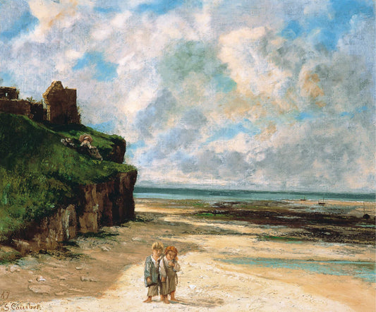 La plage de Saint-Aubin-sur-Mer - Gustave Courbet