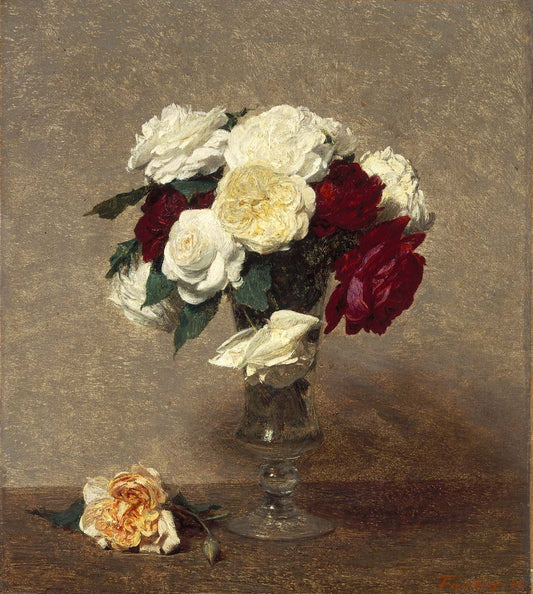 Roses dans un vase en verre, 1987 - Henri Fantin-Latour