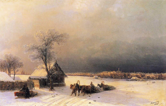 Moscou en hiver depuis les collines des moineaux - Ivan Aïvazovski