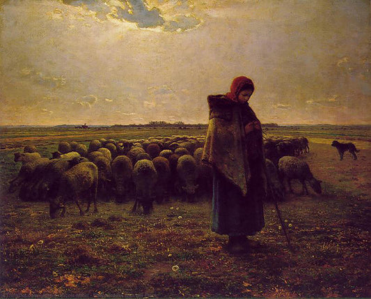 Bergère avec son troupeau - Jean-François Millet