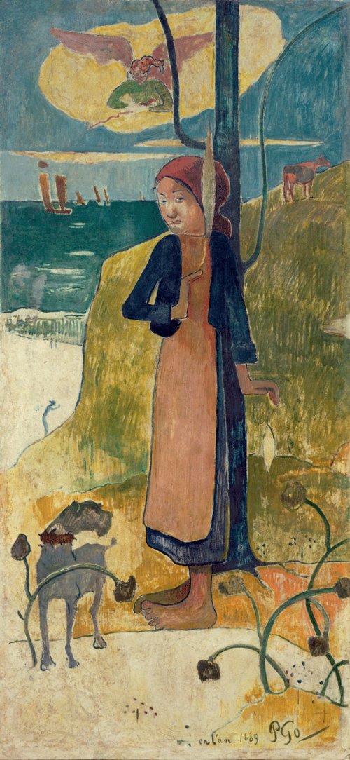 Fille bretonne qui tourne - Paul Gauguin