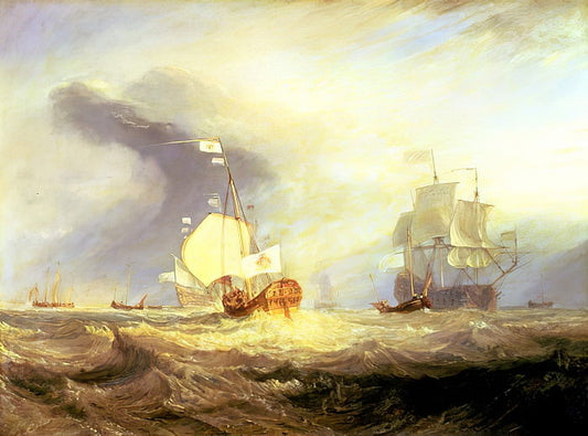 La barge de l'amiral von Trump à l'entrée du Texel en 1645 - William Turner
