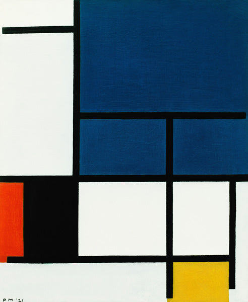 Composition avec un grand espace bleu - Mondrian
